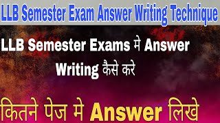 LLB Semester Answer Writing Best Trick to gain excellent marks in Semester Exam answerwritingtips [upl. by Anawek452]