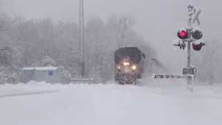 Amtrak 350 flies through a blizzard at 100mph [upl. by Mlawsky]