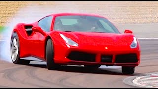 NEW FERRARI 488 GTB 2015  CRAZY TEST ON FIORANO CIRCUIT ONLY SOUND [upl. by Kotz]