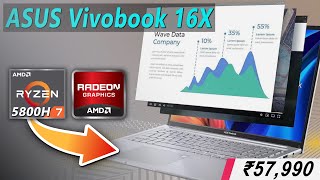 ASUS Vivobook 16X Ryzen 7 5800H Laptop Review In Hindi  16GB Ram  Gen 3 SSD  Backlit Keyboard [upl. by Annaitsirk]