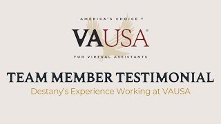 Destany  Virtual Assistant Testimonial at VAUSA® [upl. by Ahsyla]