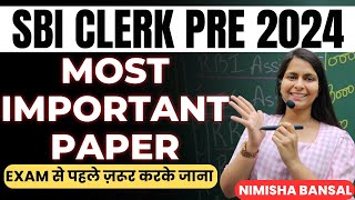 SBI CLERK 2024  Most Expected Paper  Prelims  Score 3030  Bank exams  Nimisha Bansal sbiclerk [upl. by Acimat]