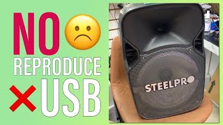 Bocina amplificada no reproduce la USB Steel pro 12quot [upl. by Nohsreg]