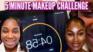 MOM OF 7 TAKES ON THE 5 MINUTE MAKEUP CHALLENGE [upl. by Atilahs]