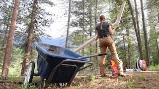 INSANE SAND LUGE Backfilling 150 of Trench on 45° Hill [upl. by Rawley206]