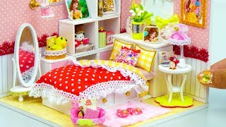 DIY Miniature Dollhouse Room  Belle Beauty and the Beast Room Decoration [upl. by Suciram]