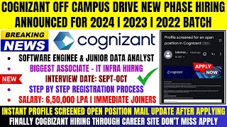 Cognizant New Phase Urgent Hiring Announced  OFF Campus Drive 2024 2023 2022 Batch  Freshers Job [upl. by Mathilda]