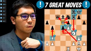 Wesley So CRUSHED Fabiano Caruana with 7 Great Moves  Chess Championship Main Event 2021 [upl. by Merkle580]