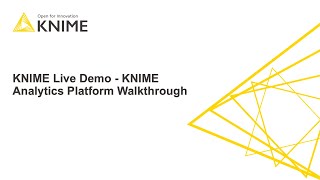 KNIME Live Demo  KNIME Analytics Platform Walkthrough [upl. by Binah]