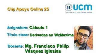 Derivadas resueltas con WxMaxima  UCM FCIOnline clip 25 [upl. by Alleul]