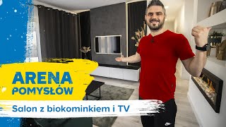 Jak urządzić SALON z BIOKOMINKIEM i TV  Arena pomysłów odc 11 [upl. by Tiffy]