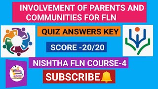 Involvement of Parents and Communities for FLN quiz answer key nishthaquiz involvementofparents [upl. by Solram707]