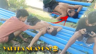 PUBLIC PRANK 2024habang tulog walang kamalay malay na napagtripan ng trupauling prank [upl. by Amsaj856]