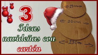 3 PRECIOSAS IDEAS NAVIDEÑAS CON CARTÓN  Manualidades para Navidad  Christmas crafts with cardboard [upl. by Cherin]