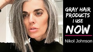 GRAY HAIR PRODUCTS  I USE NOW  Nikol Johnson [upl. by Ynehteb]