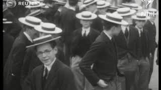 Founders Day at Harrow celebrated by students wearing traditional straw hats 1938 [upl. by Cindi]