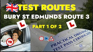 Driving Test Routes  UK Driving test preparation  Bury St Edmunds Route 3 Part 1 of 2 [upl. by Thisbe484]