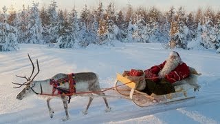 Santa Claus amp Reindeer on the road 🦌🎅 Lapland Finland Rovaniemi real Father Christmas for families [upl. by Laertnom]