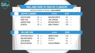 Brisbane Metropolitan Cricket  Div 1 U14 T20 Competition  Rd3  Holland Park v Souths Flanders [upl. by Nivlen196]