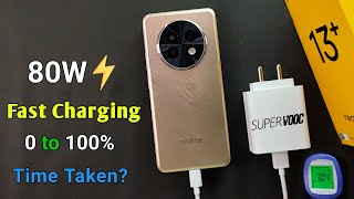 Realme 13 5G Charging Test  80w SuperVooc  0 to 100 Time Realme 13 Plus battery charge [upl. by Bruning]