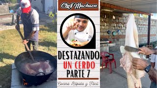 Así se limpia el cuero del puerco para hacer chicharrones  Destazando un cerdo 🐷🔪Parte 7 [upl. by Notserk]