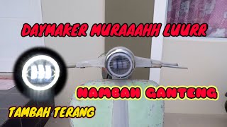 PEMASANGAN LAMPU DAYMAKER VESPA SUPER 66 [upl. by Lail137]