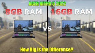 8GB RAM vs 16GB RAM  Acer Nitro 5 2022  Gaming Test  How Big is the Difference [upl. by Jeniece]