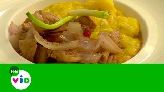 Cerdo Saltado con Ajiaco de Papas Rusticas  Tele VID [upl. by Scibert817]