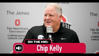 Ohio States Chip Kelly on early running back offensive line impressions [upl. by Cletis]