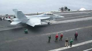 F18 Hornet taking off from the USS Nimitz [upl. by Beal302]