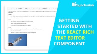 Getting Started with the React Rich Text Editor Component [upl. by Vani]