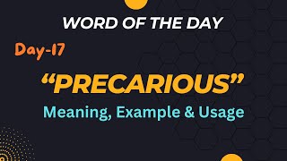 Precarious meaning usage amp example wordmeaning [upl. by Avahc]