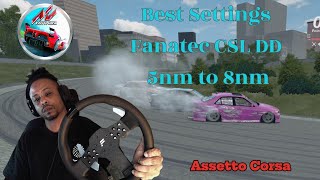 Best Settings For A Fanatec CSL DD For Assetto Corsa [upl. by Osana339]