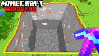 I Mined a 100x100 Area To BEDROCK in Minecraft Hardcore [upl. by Anilet]