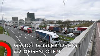 Groot gaslek dreigt bewoners Waalre ingelicht en A2 afgesloten [upl. by Laeynad]