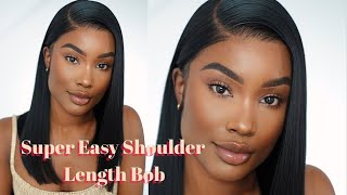 Fall amp Winter Must BuySharing Super Easy Jet Black Shoulder Length Bob FtMyfirstwig [upl. by Ilah447]