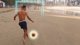 Desafio do Travessão na PRAIA  Mitei  DESAFIOS DE FUTEBOL [upl. by Nacnud]