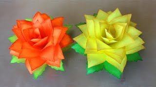 Rosen Basteln mit Papier 🌹 DIY Blumen basteln mit Kindern Origami Rose [upl. by Naillimxam]