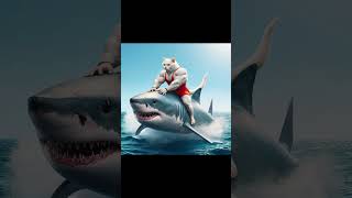 Daddy Fights Shark to Save a Kitten 🐈👊🐬 ai cat catlover story cute cutecat shorts [upl. by Lapotin]