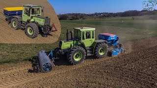 Zwei MB Tracs am Säen und düngen MB Trac 1500 Turbo MB Trac 1000 Lemken Solitair 8 [upl. by Naginnarb997]