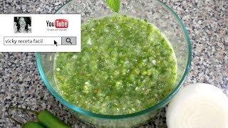 SALSA VERDE CRUDA  Vicky Receta Facil [upl. by Johnsson]