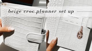 Setting Up My New Custom Agenda  A6 Beige Croco VDS  MadyPlans [upl. by Blen]