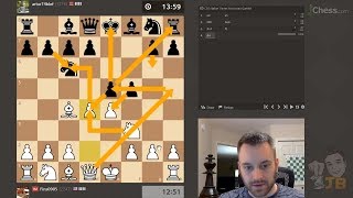 Facing the Rousseau Gambit 3f5  Climbing the Rating Ladder vs artur74blef 1376 [upl. by Jdavie]