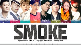 Dynamic Duo ZICO BI Jay Park CHANGMO amp Jessi Smoke Remix Lyrics  ShadowByYoongi [upl. by Acnairb]