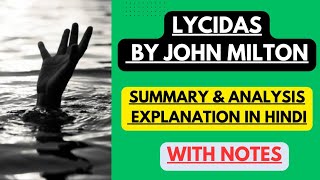 Lycidas by John Milton Summary amp Analysis  Explanation in Hindi with Notes [upl. by Osnola]