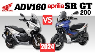 Honda ADV 160 vs Aprilia SR GT 200  Side by Side Comparison  Specs amp Price  2024 [upl. by Walton533]