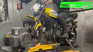 Ducati Scrambler Dyno Termignoni Exhaust P3 Tuning ECU Flash Mapping [upl. by Hutchison]