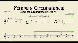 Pomp and Circunstance Sheet Music for Trumpet and Fluglehorn Pompa y Circunstancia [upl. by Dorthea754]