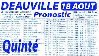 HANDICAP Programme 18 AOUT Programme Quinté du demain DEAUVILLE [upl. by Eimmot118]