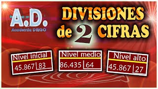 Divisiones de 2 CIFRAS EJERCICIOS RESUELTOS Academia DIEGO [upl. by Dnomzed]